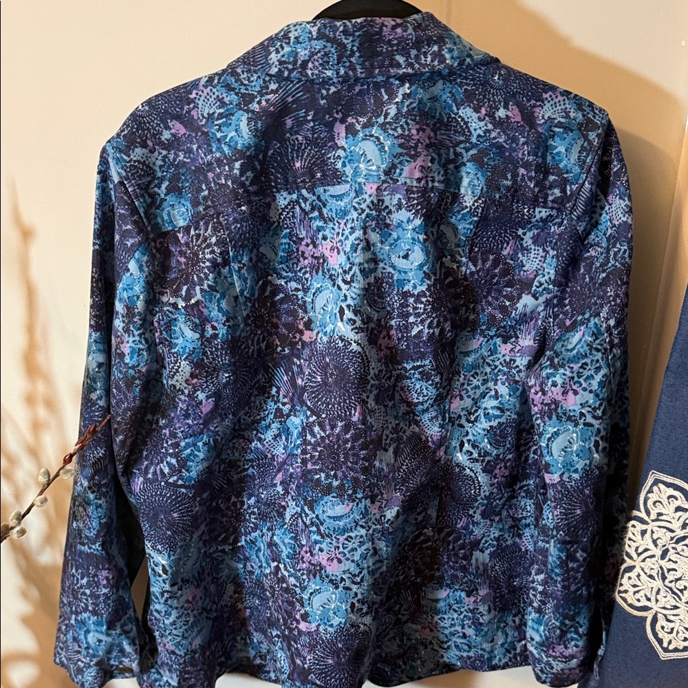 CJ Banks Blue and Purple Floral Jacket - Picture 4 of 4
